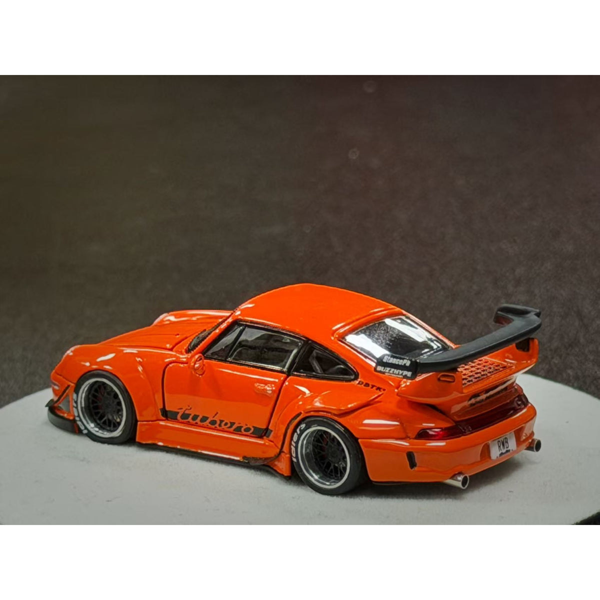 PGM Diecast - Pre-Order - RWB993  Bright Orange with Luxury (Round Base) - PGM-640315-O