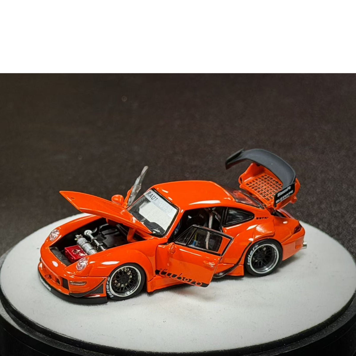 PGM Diecast - Pre-Order - RWB993  Bright Orange with Luxury (Round Base) - PGM-640315-O