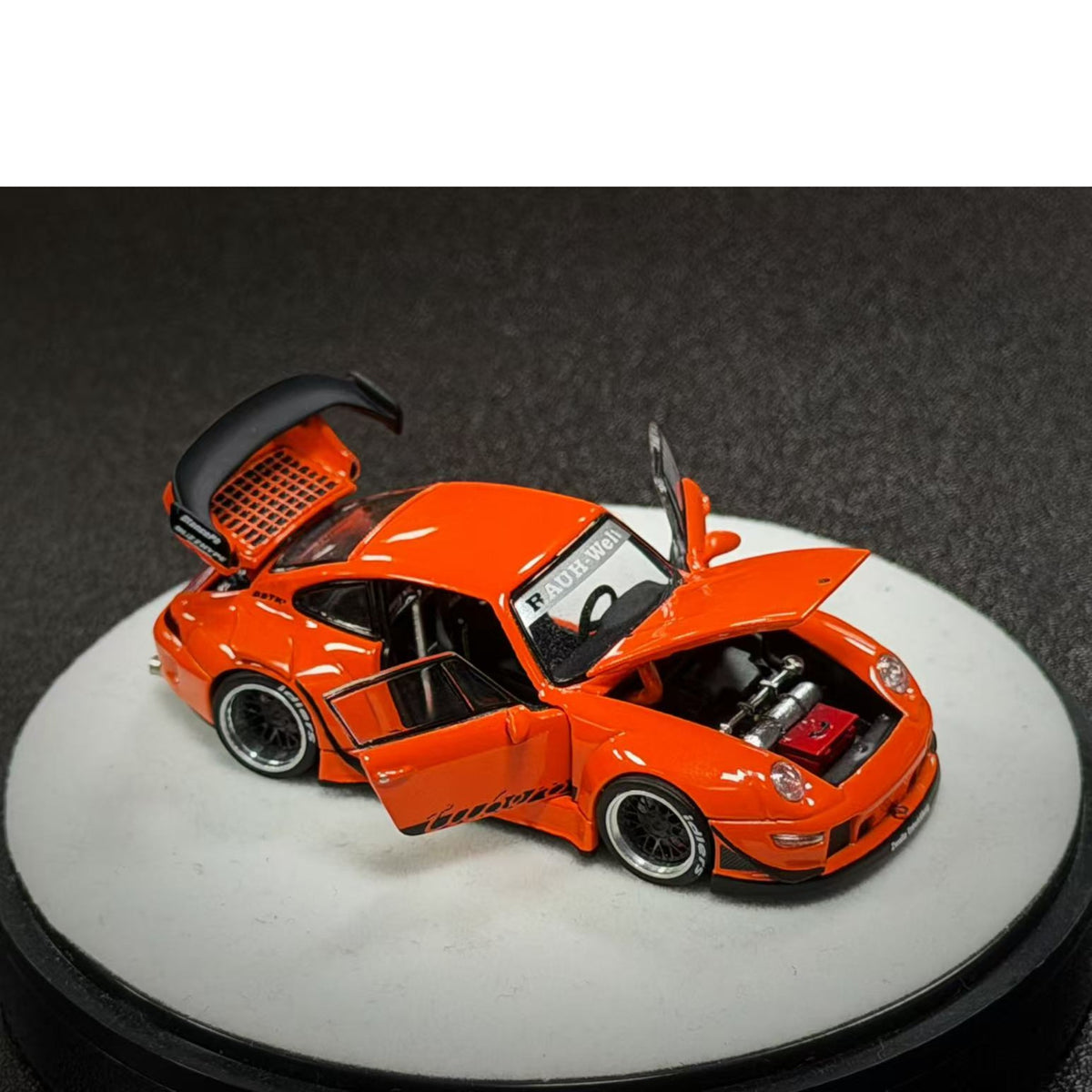 PGM Diecast - Pre-Order - RWB993  Bright Orange with Luxury (Round Base) - PGM-640315-O