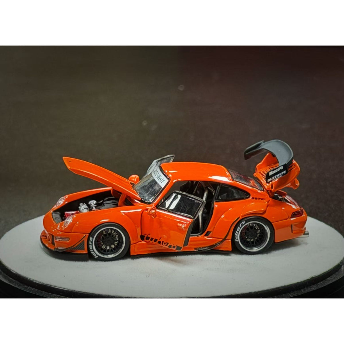 PGM Diecast - Pre-Order - RWB993  Bright Orange with Luxury (Round Base) - PGM-640315-O