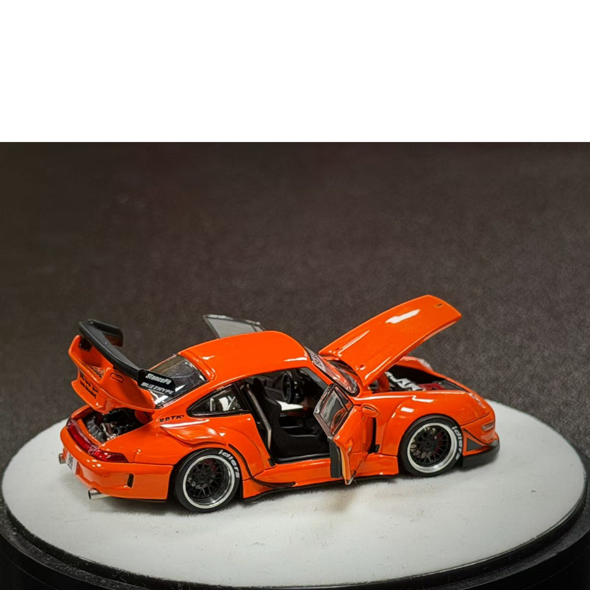 PGM Diecast - Pre-Order - RWB993  Bright Orange with Luxury (Round Base) - PGM-640315-O