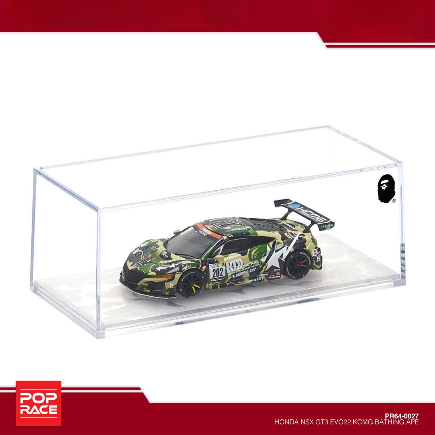 Pop Race - Pre-Order - HONDA NSX GT3 EVO22 KCMG BATHING APE - PR640027