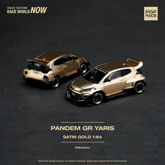 Pop Race - 2023 Pandem GR Yaris, satin gold - PR640041 - 1:64