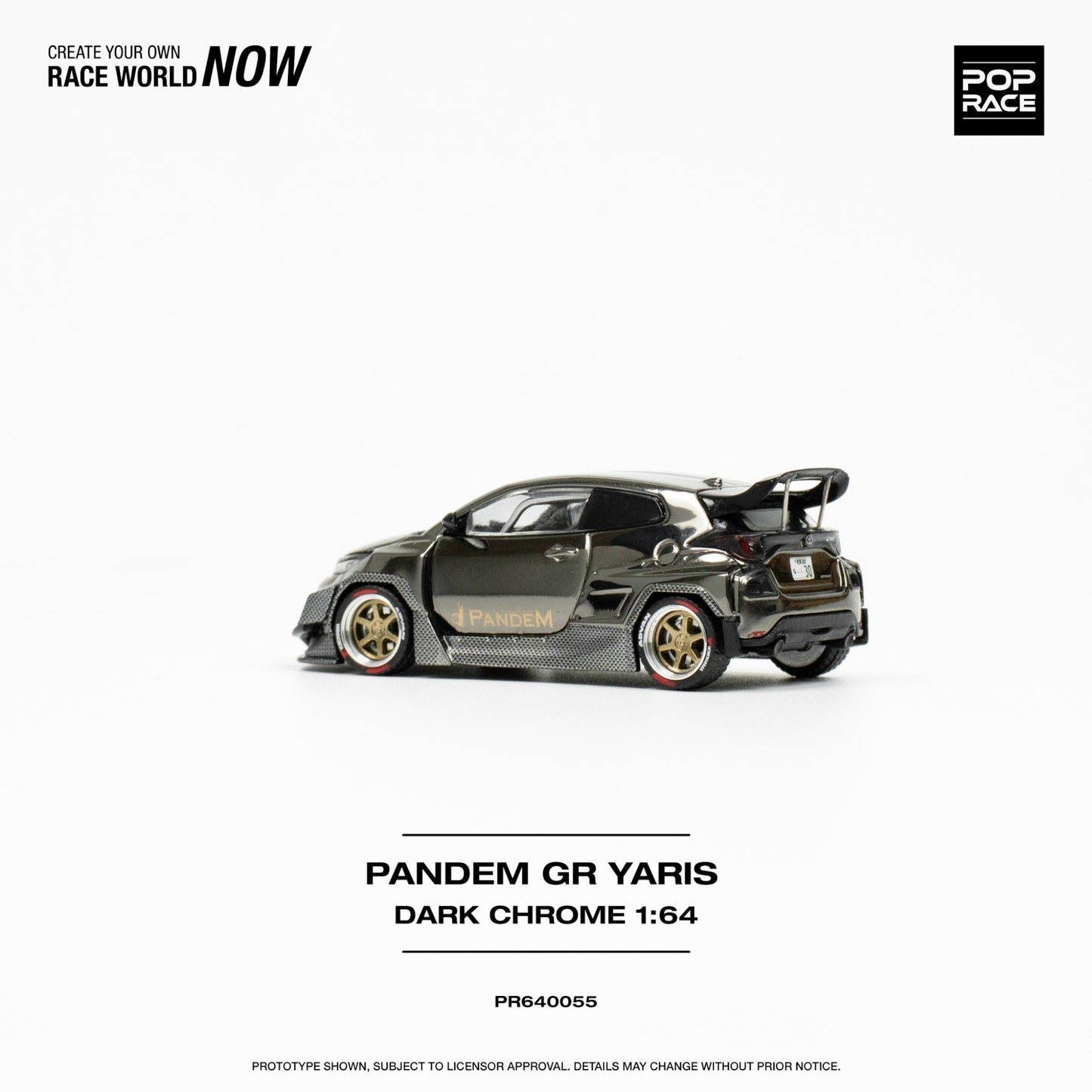 Pop Race - 2023 Pandem GR Yaris, black chrome - PR640055 - 1:64