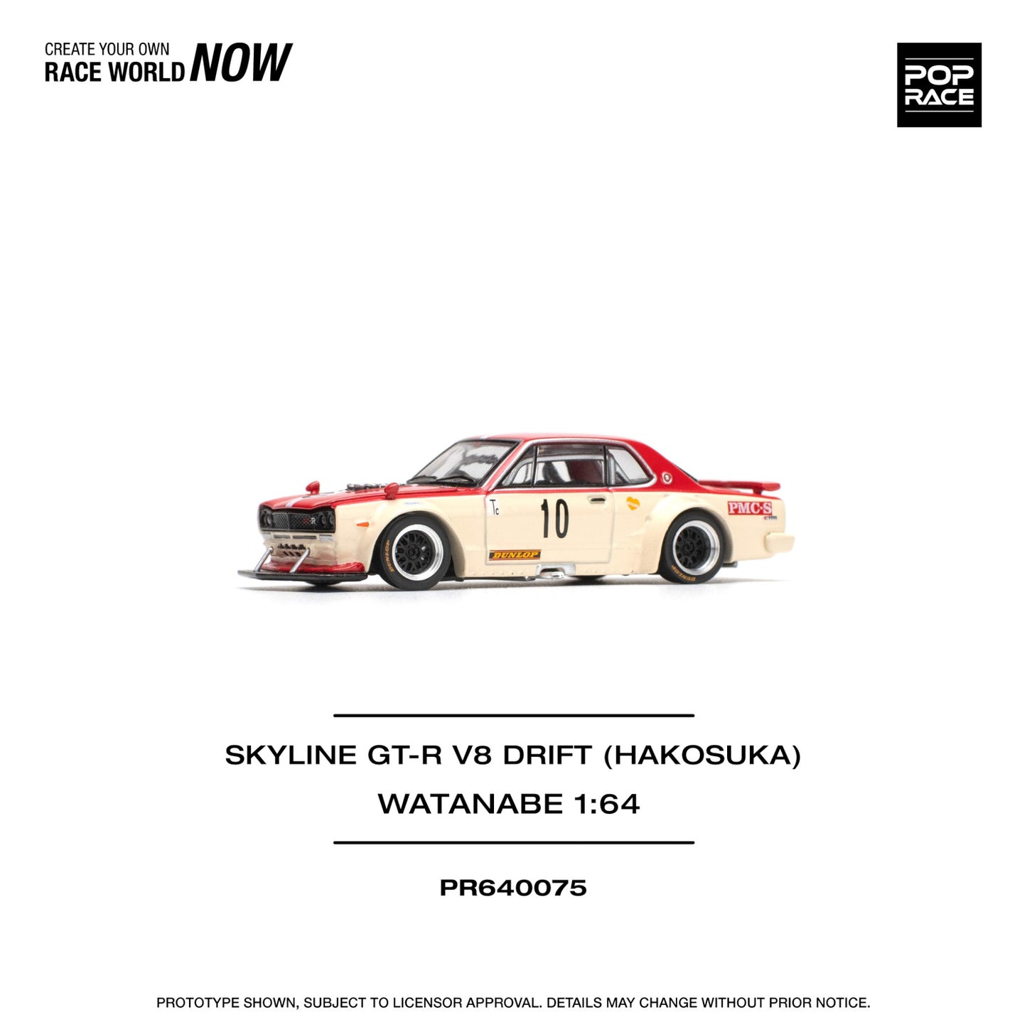 Pop Race - Pre-Order - Skyline GT-R V8 Drift (Hakosuka) Watanabe - PR640075