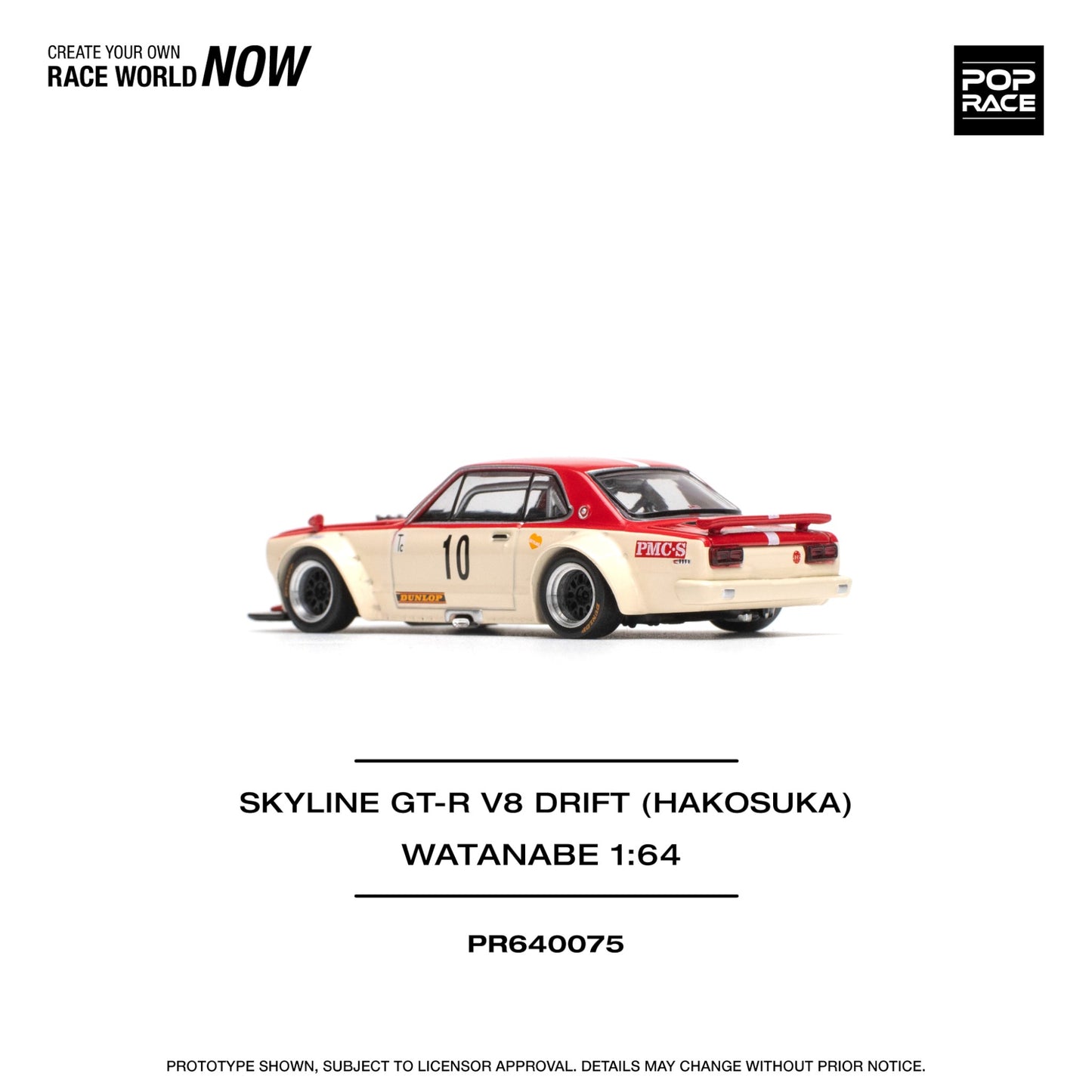 Pop Race - Pre-Order - Skyline GT-R V8 Drift (Hakosuka) Watanabe - PR640075
