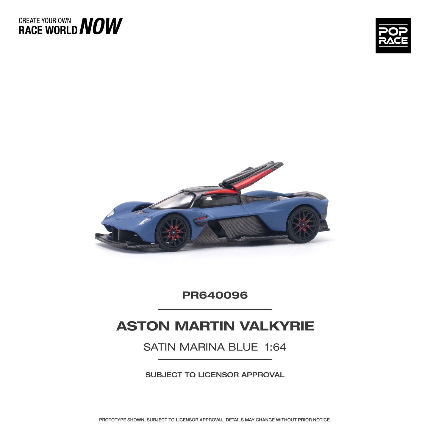 Pop Race - Pre-Order - Aston Martin Valkyrie, satin marina blue - PR640096 - 1:64