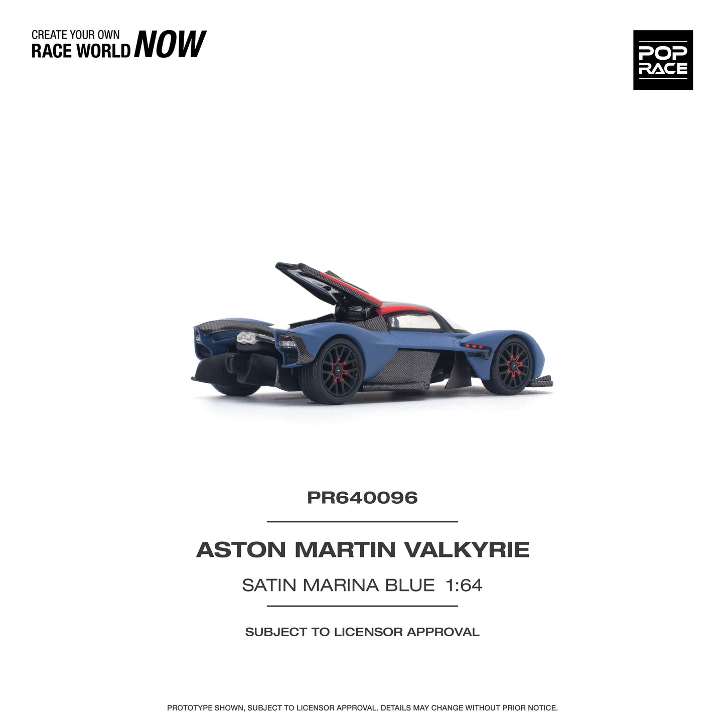 Pop Race - Pre-Order - Aston Martin Valkyrie, satin marina blue - PR640096 - 1:64