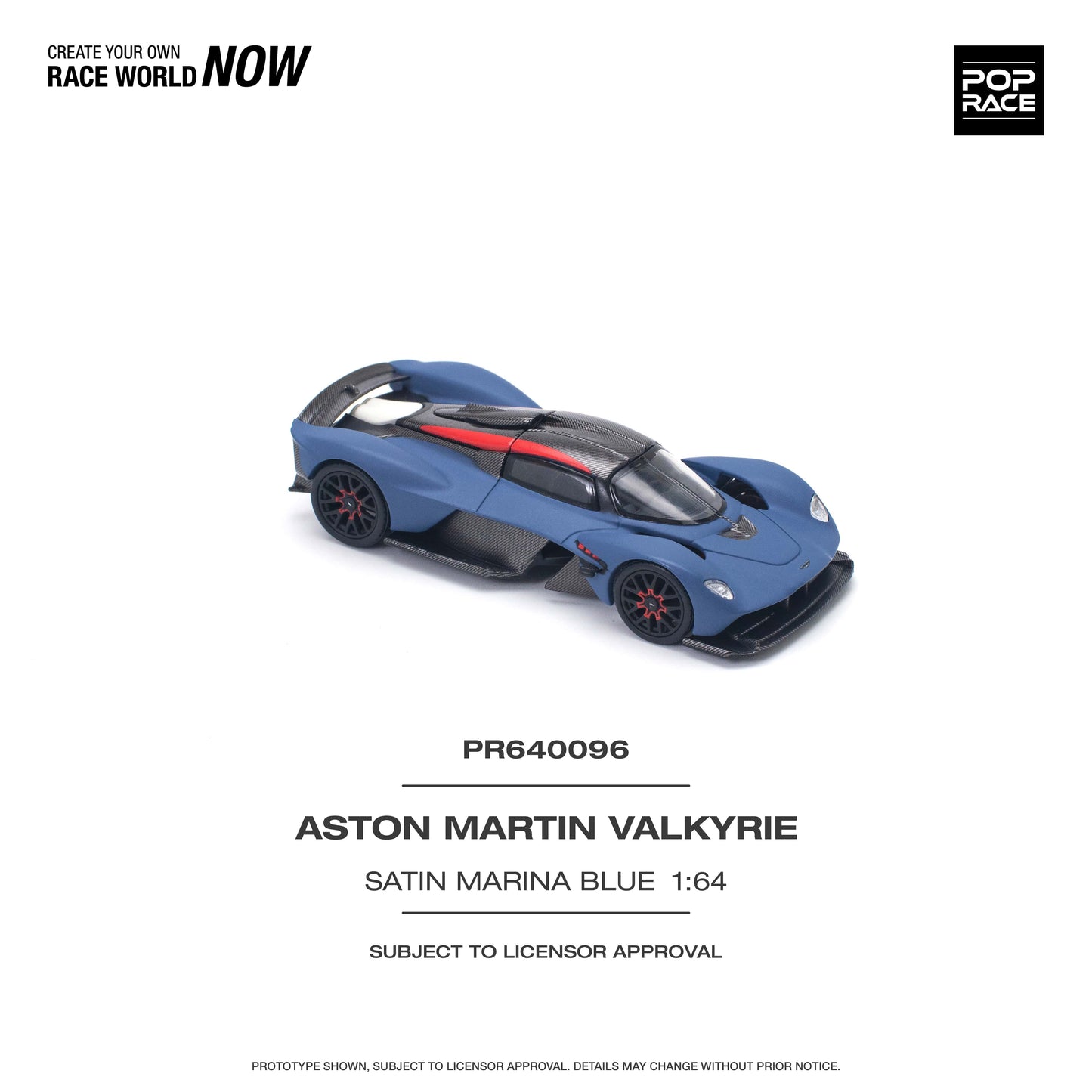 Pop Race - Pre-Order - Aston Martin Valkyrie, satin marina blue - PR640096 - 1:64
