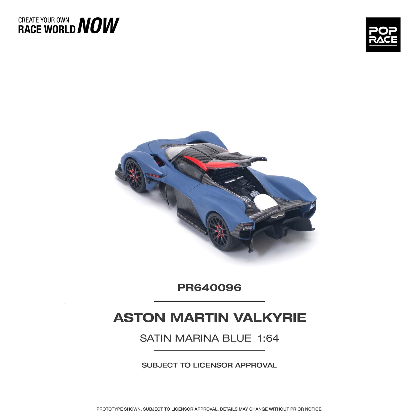 Pop Race - Pre-Order - Aston Martin Valkyrie, satin marina blue - PR640096 - 1:64