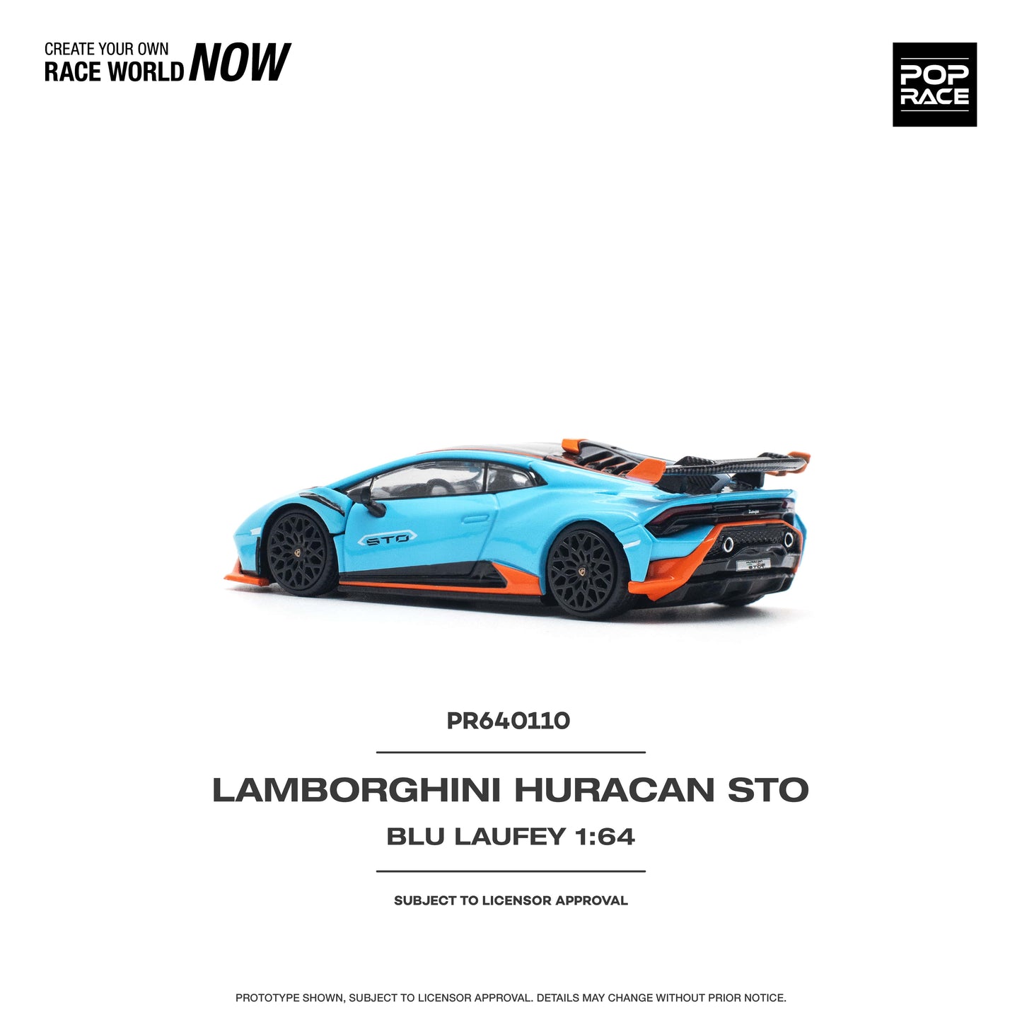 Pop Race - Pre-Order -  Lamborghini Huracan, STO blu laufey - PR640110 - 1:64