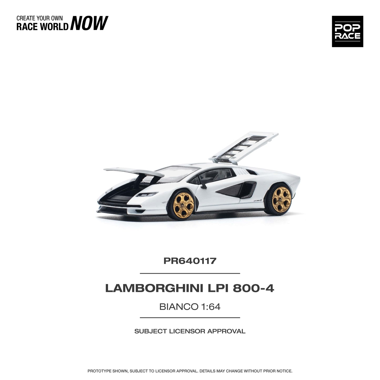 Pop Race - Pre-Order - Lamborghini Countach LPI 800-4, bianco siderale - PR640117 - 1:64