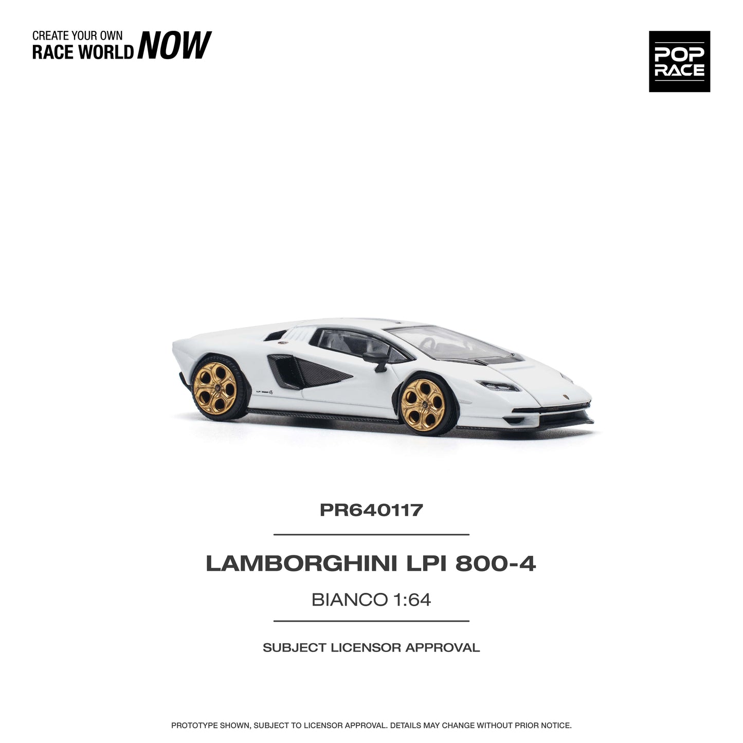 Pop Race - Pre-Order - Lamborghini Countach LPI 800-4, bianco siderale - PR640117 - 1:64