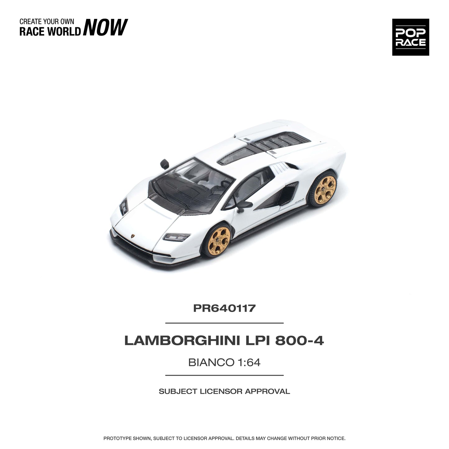Pop Race - Pre-Order - Lamborghini Countach LPI 800-4, bianco siderale - PR640117 - 1:64