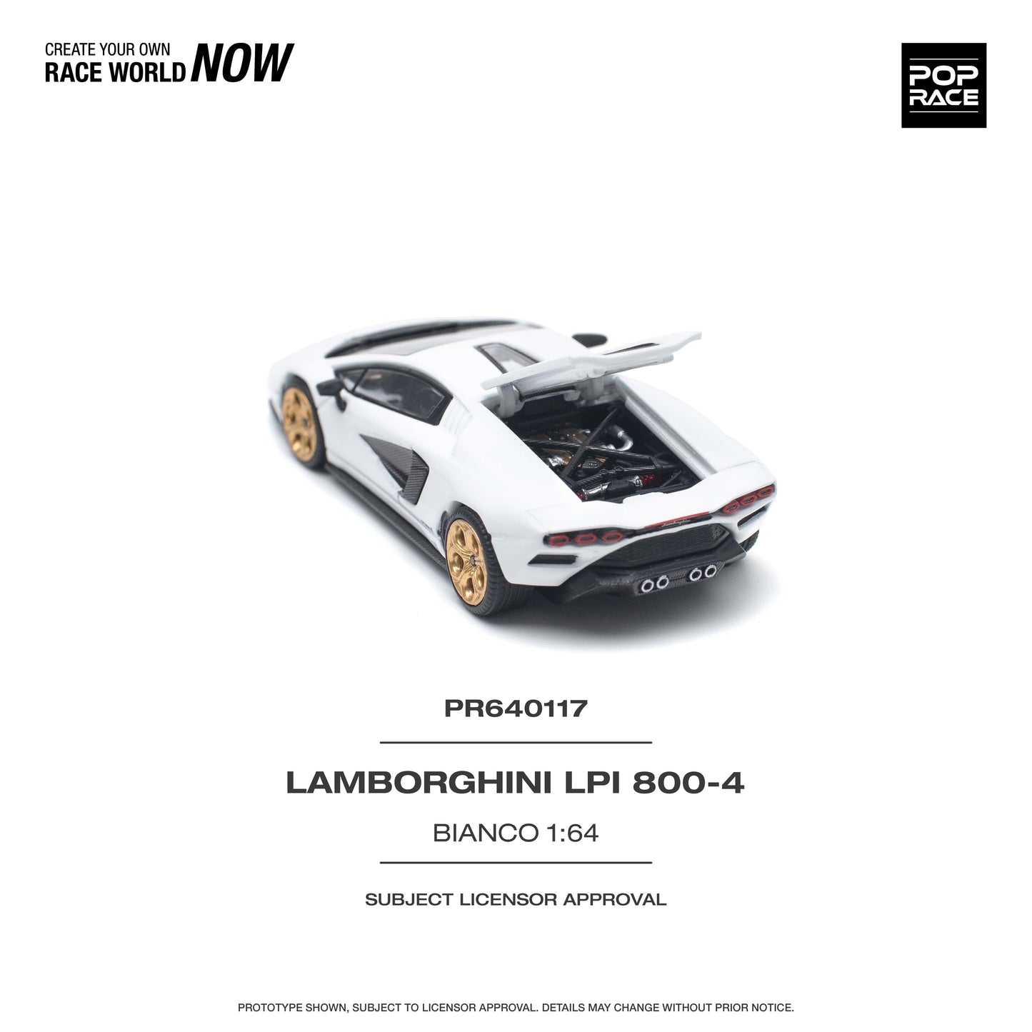 Pop Race - Pre-Order - Lamborghini Countach LPI 800-4, bianco siderale - PR640117 - 1:64