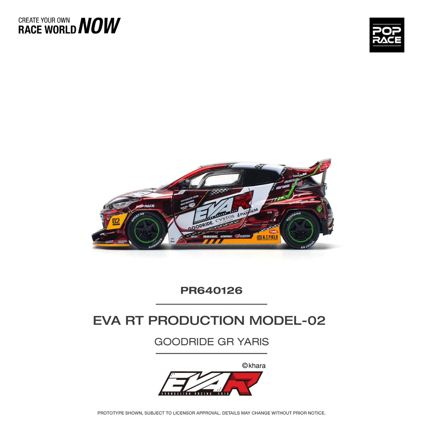 Pop Race - Pre-Order - EVA RE Production Model-02 Goodride GR Yaris - PR640126 - 1:64