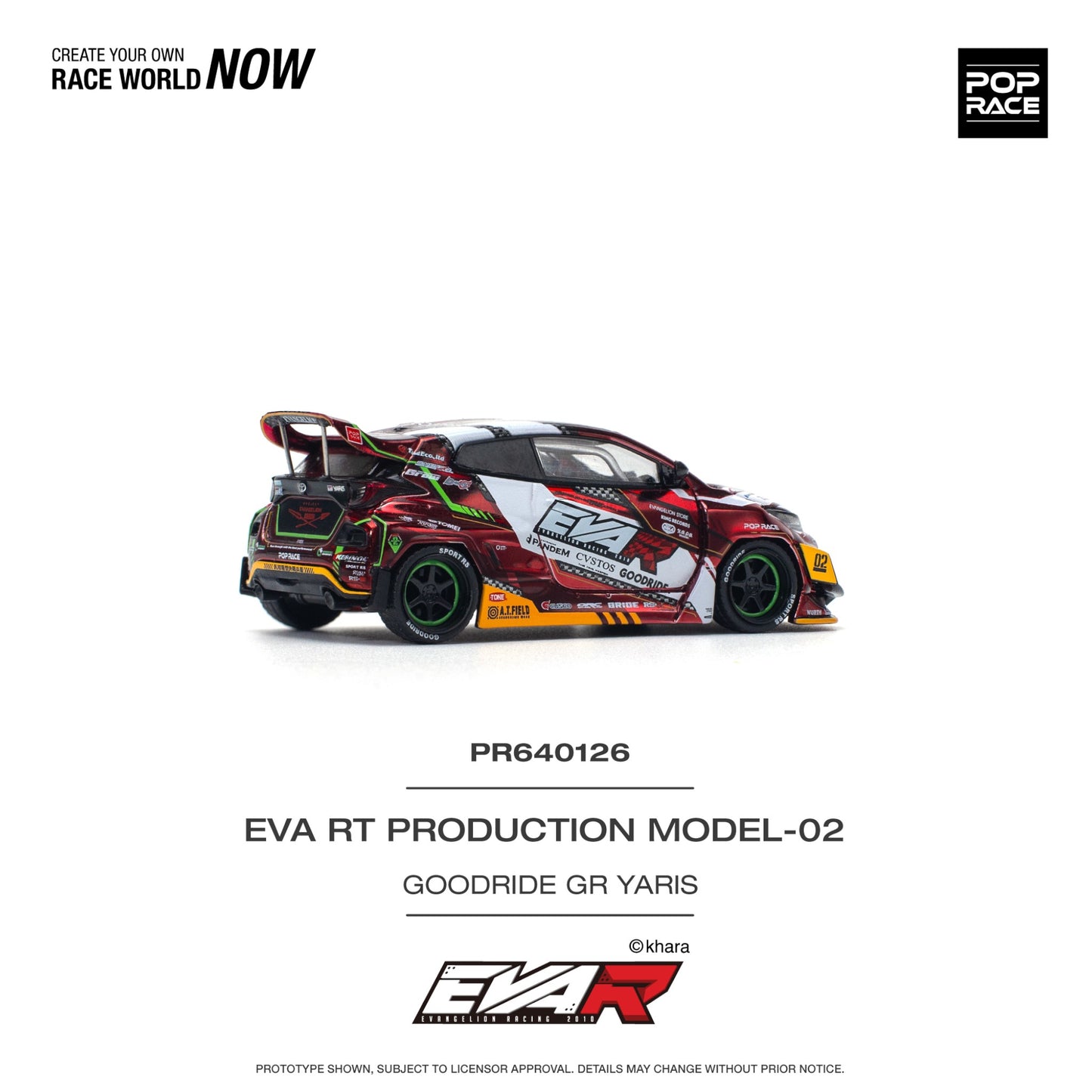 Pop Race - Pre-Order - EVA RE Production Model-02 Goodride GR Yaris - PR640126 - 1:64