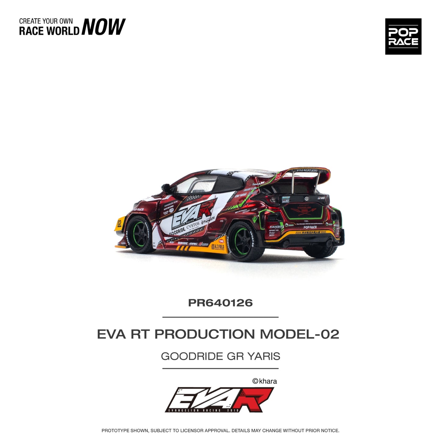 Pop Race - Pre-Order - EVA RE Production Model-02 Goodride GR Yaris - PR640126 - 1:64