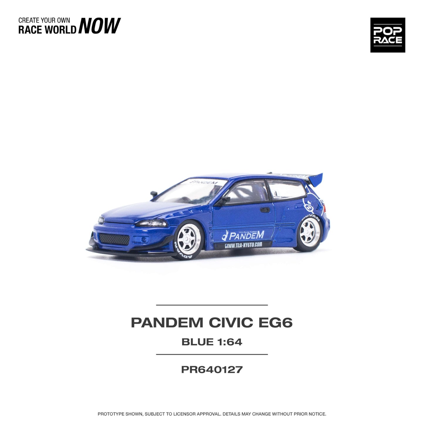 Pop Race - Pandem Honda Civic EG6, blue - PR640127 - 1:64