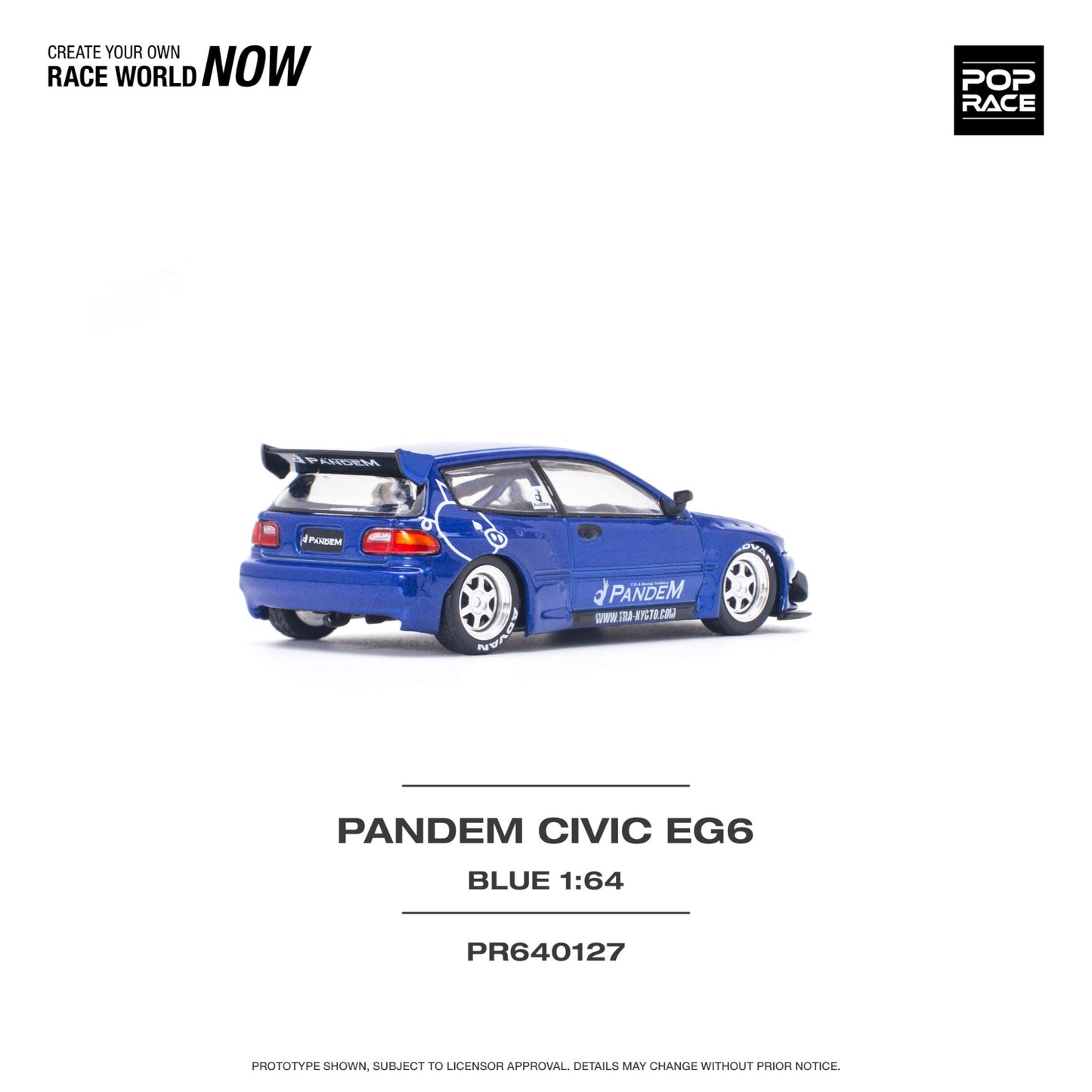 Pop Race - Pandem Honda Civic EG6, blue - PR640127 - 1:64