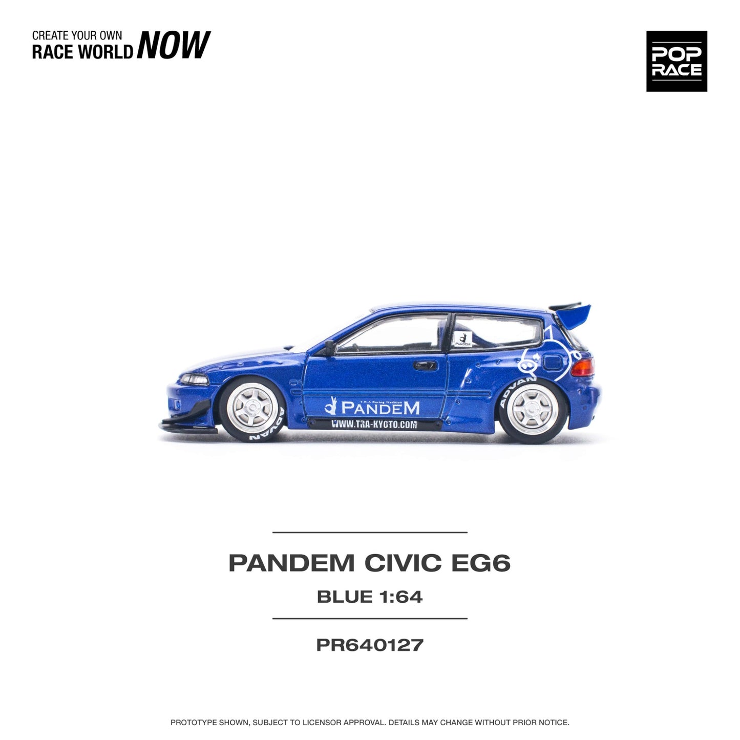 Pop Race - Pandem Honda Civic EG6, blue - PR640127 - 1:64
