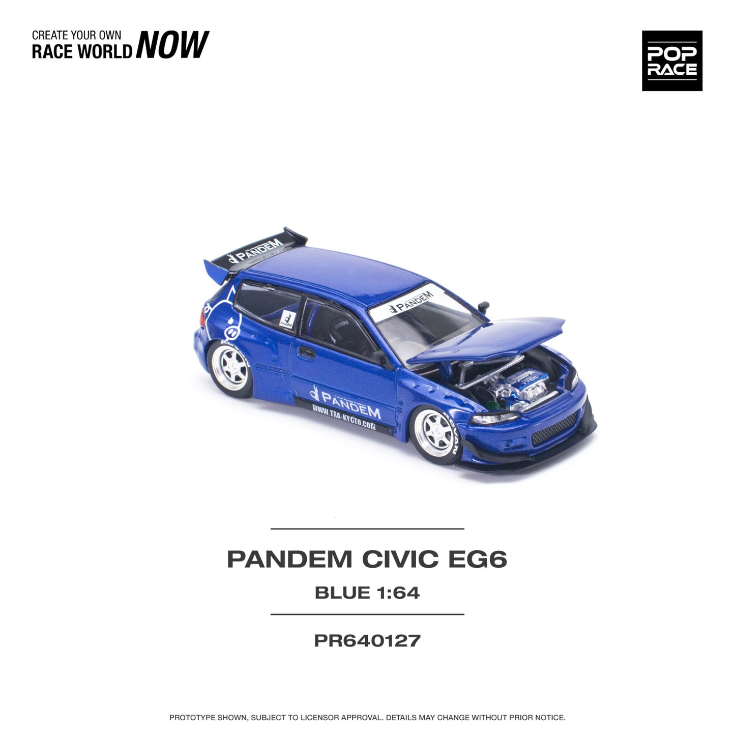 Pop Race - Pandem Honda Civic EG6, blue - PR640127 - 1:64