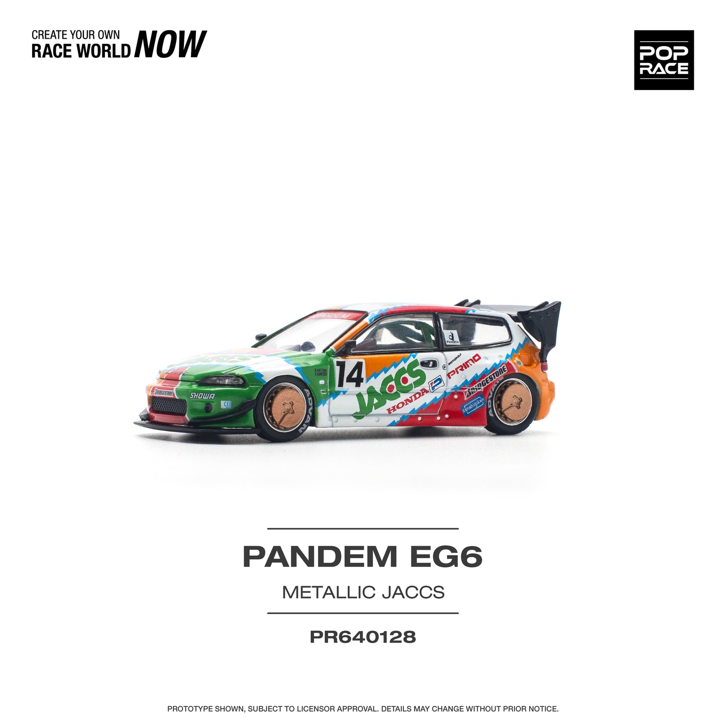 Pop Race - Pre-Order - Pandem Honda Civic EG6 v1.5 *JACCS* - PR640128 - 1:64