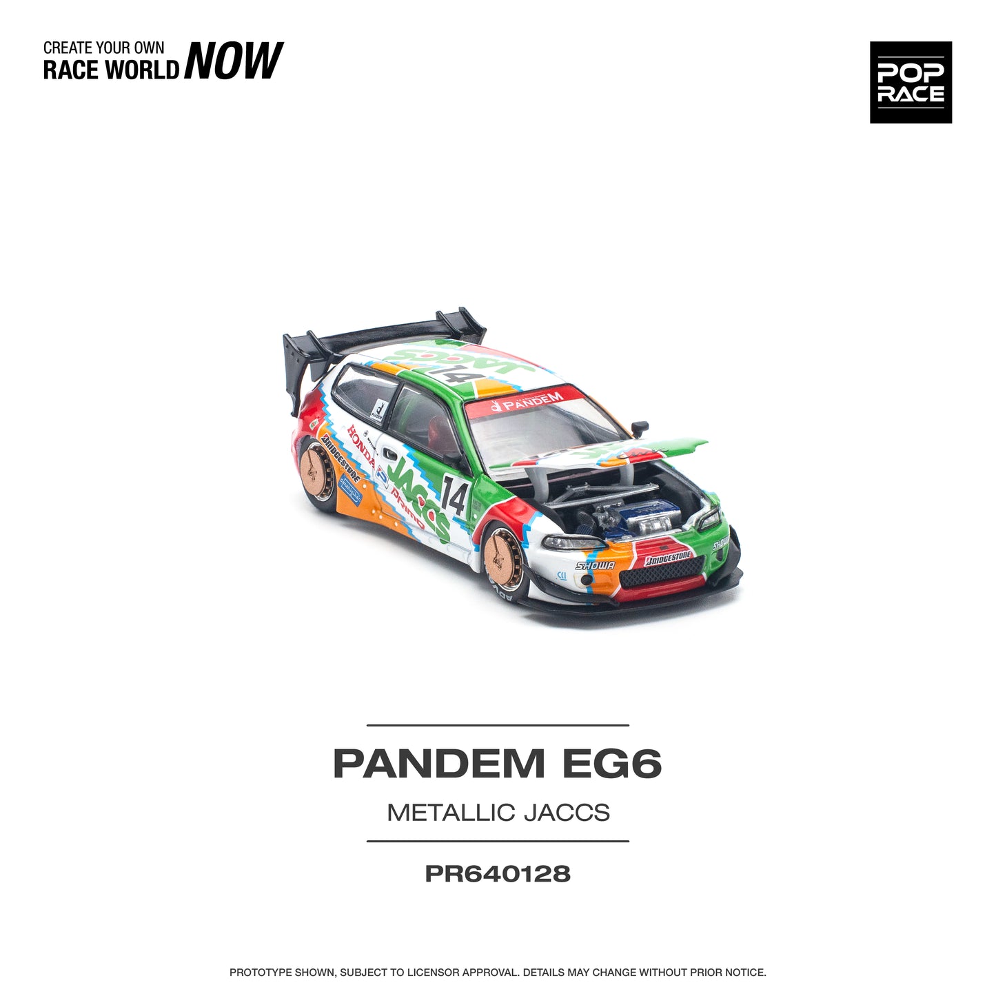 Pop Race - Pre-Order - Pandem Honda Civic EG6 v1.5 *JACCS* - PR640128 - 1:64