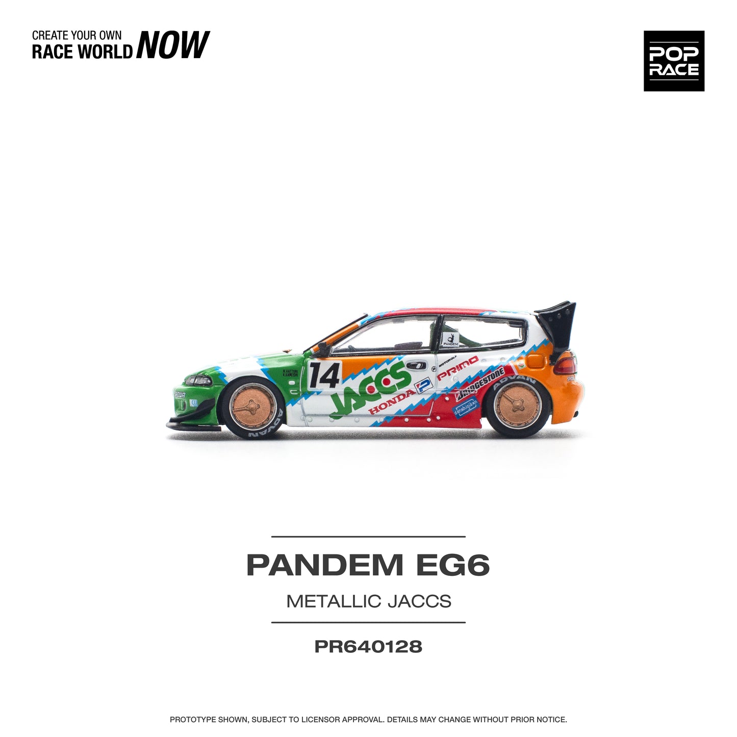 Pop Race - Pre-Order - Pandem Honda Civic EG6 v1.5 *JACCS* - PR640128 - 1:64