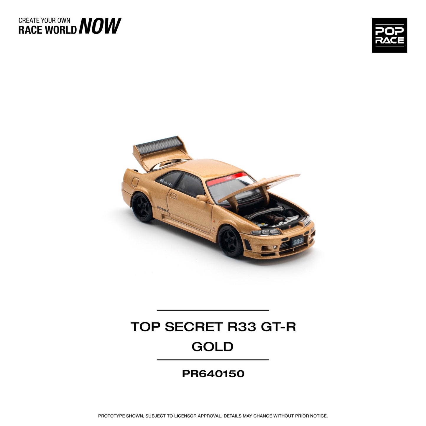 Pop Race - Pre-Order - Top Secret Nissan Skyline R33 GT-R, gold - PR640150