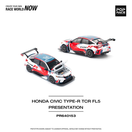 Pop Race - Pre-Order - Honda Civic Type-R TCR FL5 Presentation - PR640153 - 1:64
