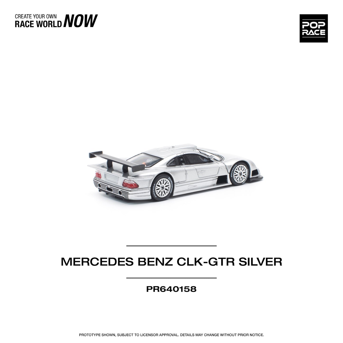 Pop Race - Pre-Order - Mercedes Benz CLK-GTR silver - PR640158