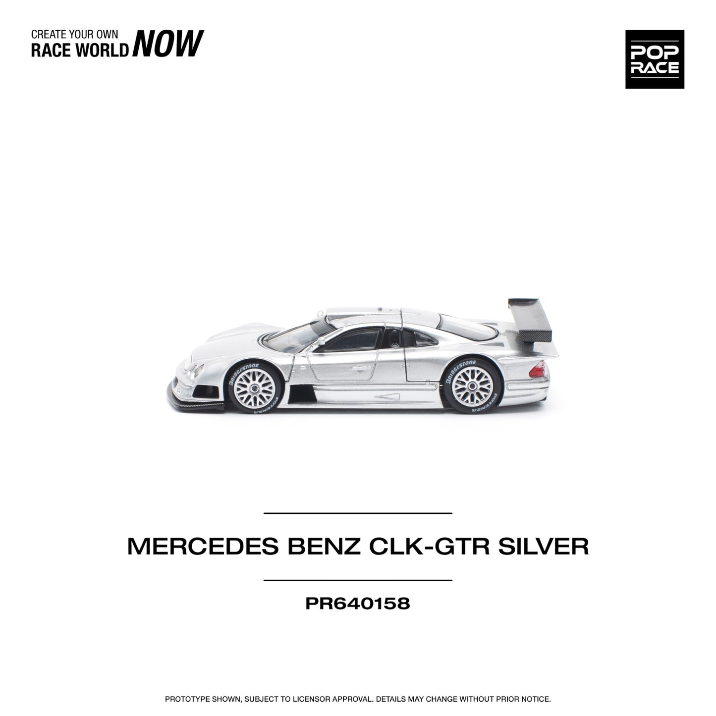 Pop Race - Pre-Order - Mercedes Benz CLK-GTR silver - PR640158