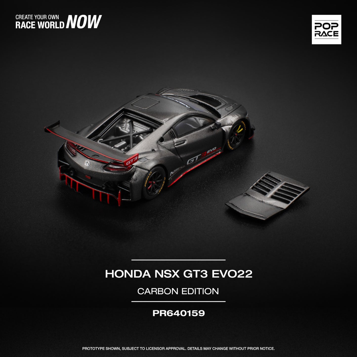 Pop Race - Pre-Order - Honda NSX GT3 EVO22 Carbon Edition - PR640159 - 1:64