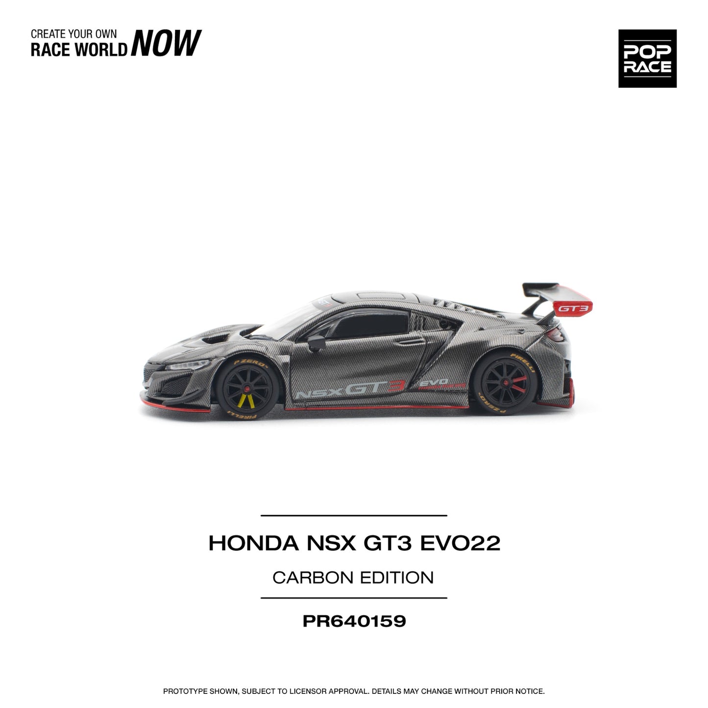 Pop Race - Pre-Order - Honda NSX GT3 EVO22 Carbon Edition - PR640159 - 1:64