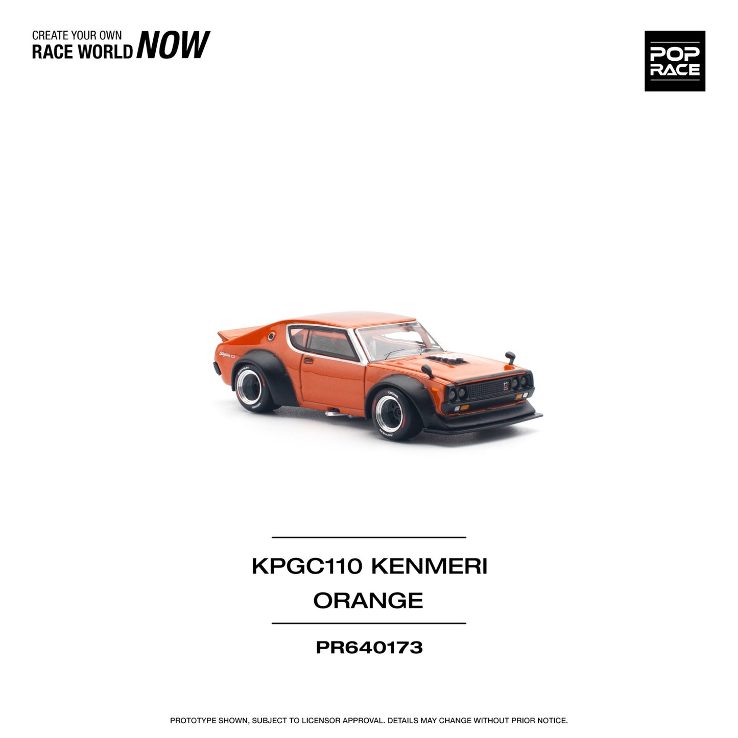 Pop Race - Pre-Order - Nissan KPGC110 Kenmeri, orange - PR640173