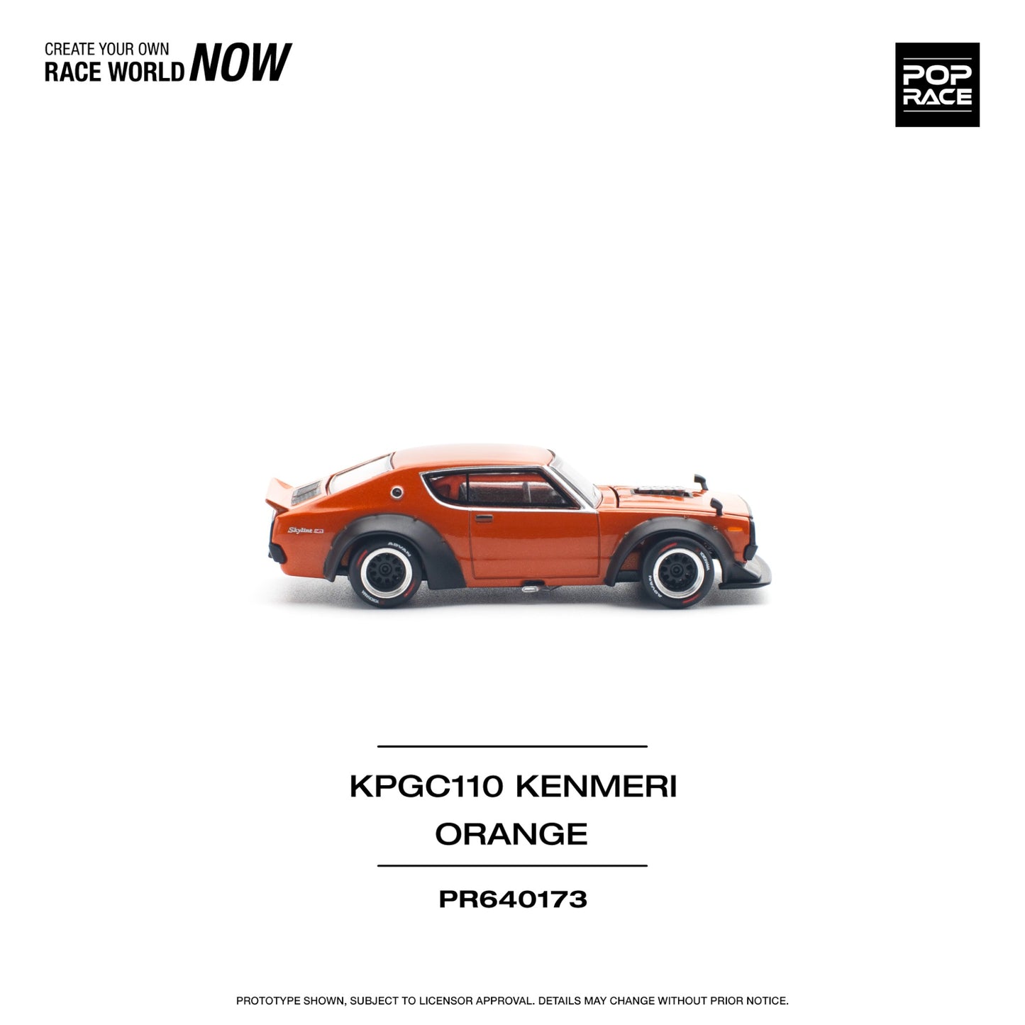 Pop Race - Pre-Order - Nissan KPGC110 Kenmeri, orange - PR640173