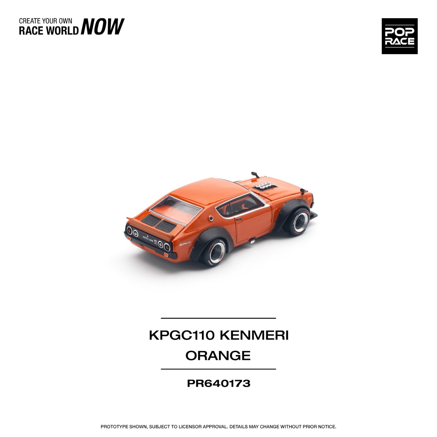 Pop Race - Pre-Order - Nissan KPGC110 Kenmeri, orange - PR640173