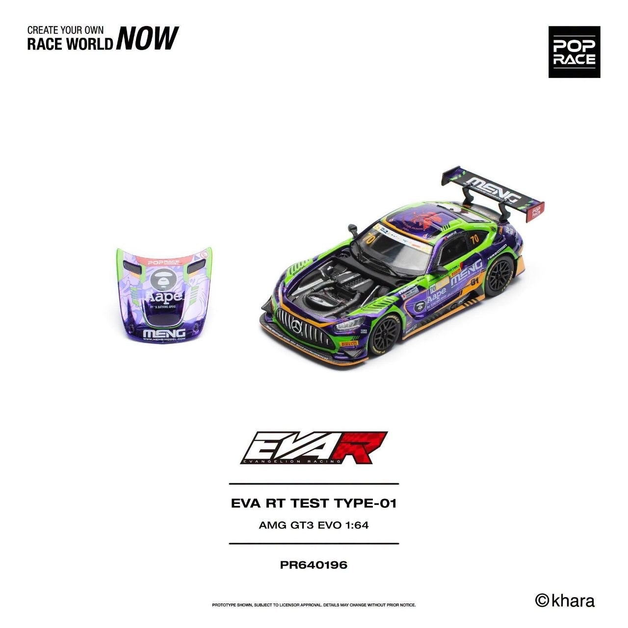 Pop Race - Pre-Order - EVA RT Test Type-01, AMG GT3 EVO - PR640196