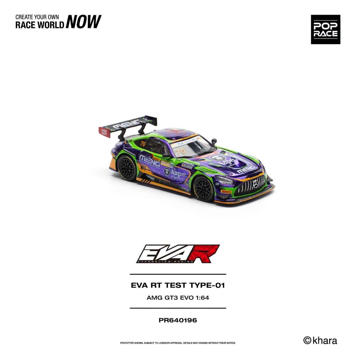 Pop Race - Pre-Order - EVA RT Test Type-01, AMG GT3 EVO - PR640196