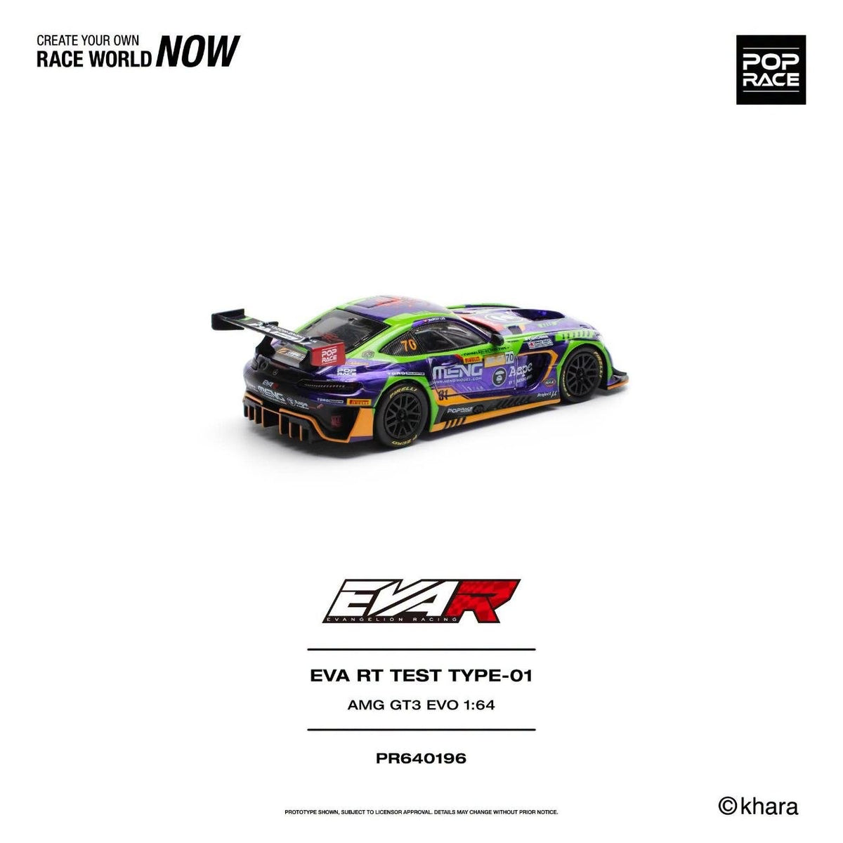 Pop Race - Pre-Order - EVA RT Test Type-01, AMG GT3 EVO - PR640196