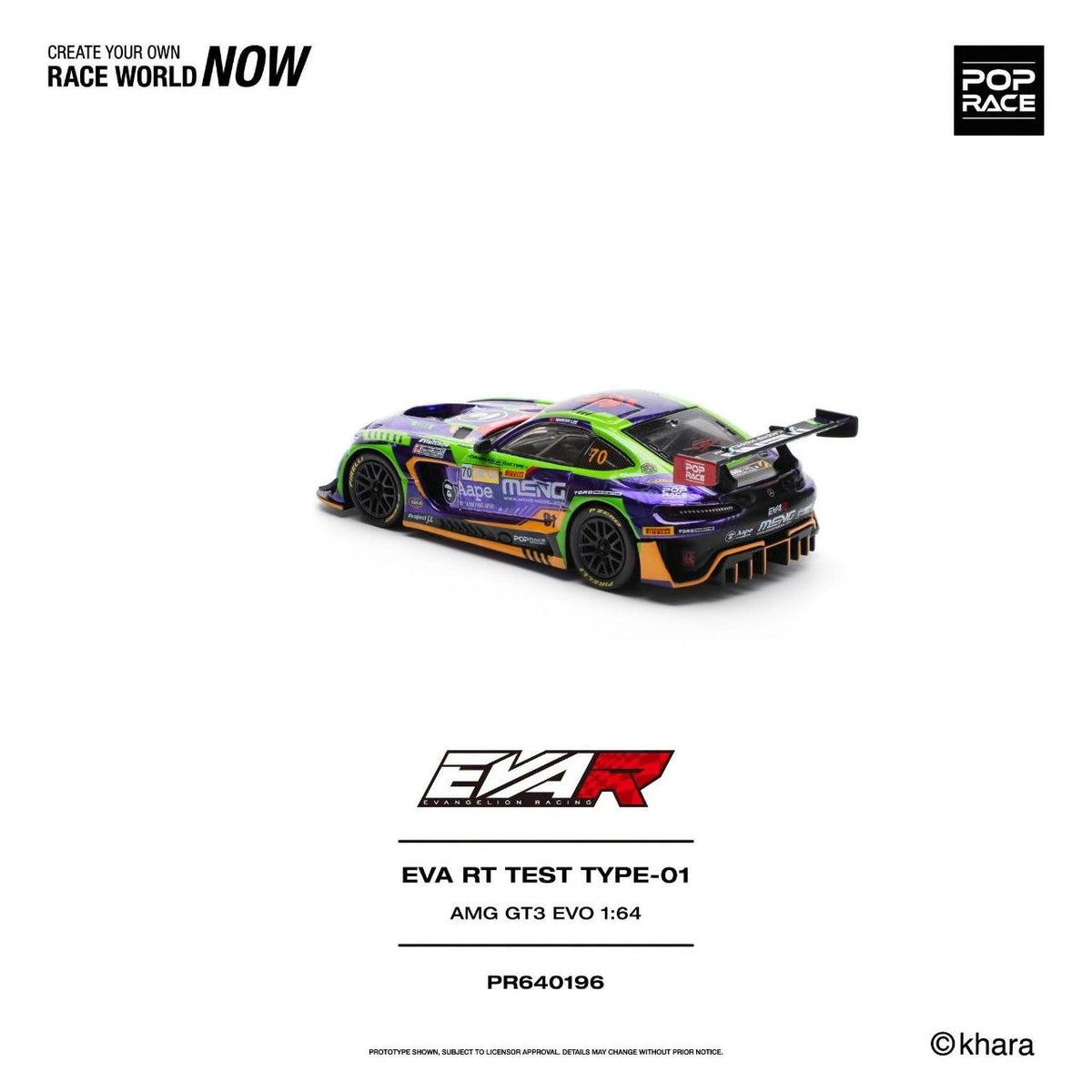 Pop Race - Pre-Order - EVA RT Test Type-01, AMG GT3 EVO - PR640196