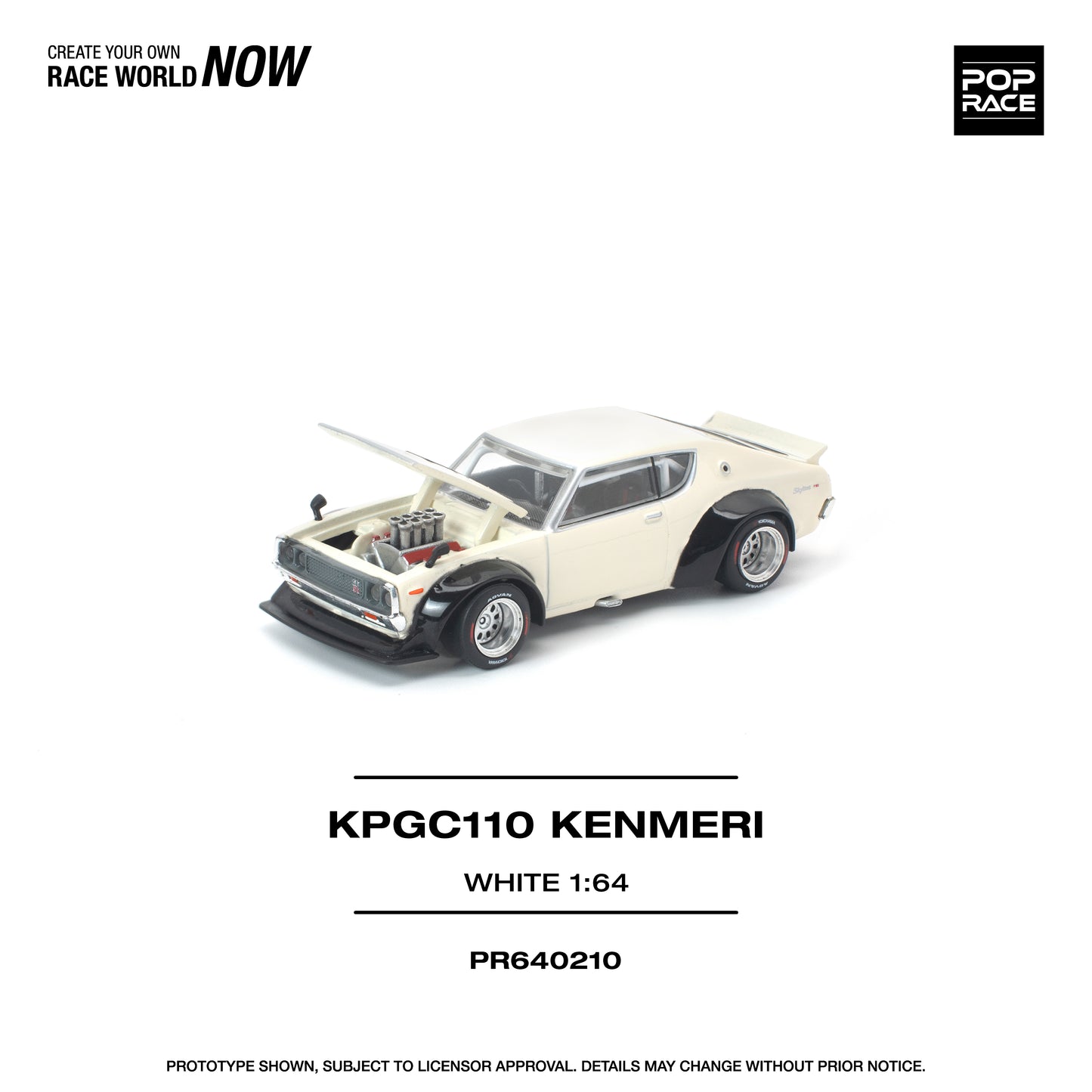 Pop Race - Pre-Order - KPGC110 Kenmeri, white - PR640210