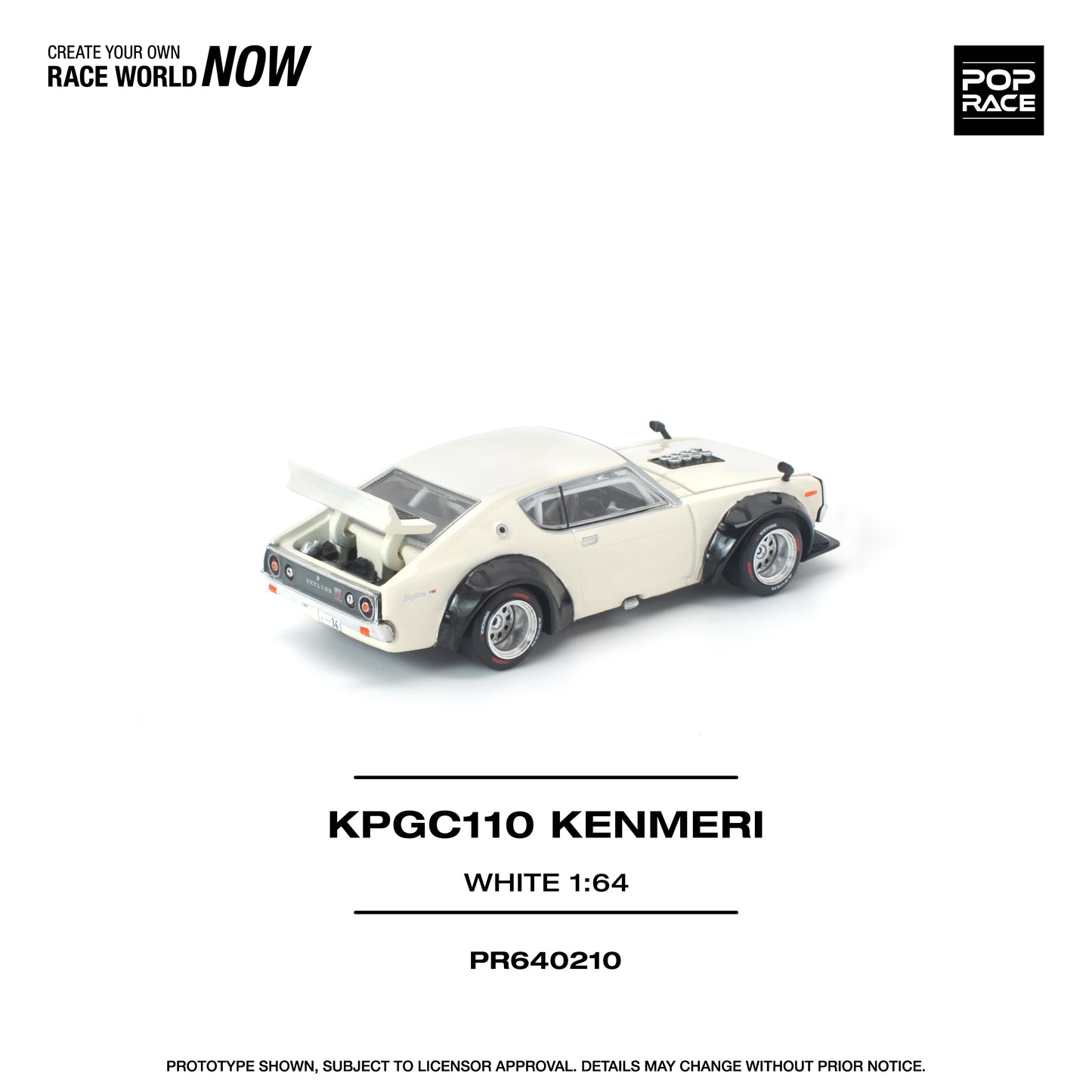 Pop Race - Pre-Order - KPGC110 Kenmeri, white - PR640210
