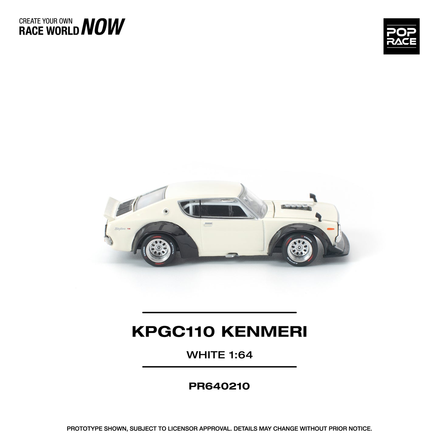 Pop Race - Pre-Order - KPGC110 Kenmeri, white - PR640210