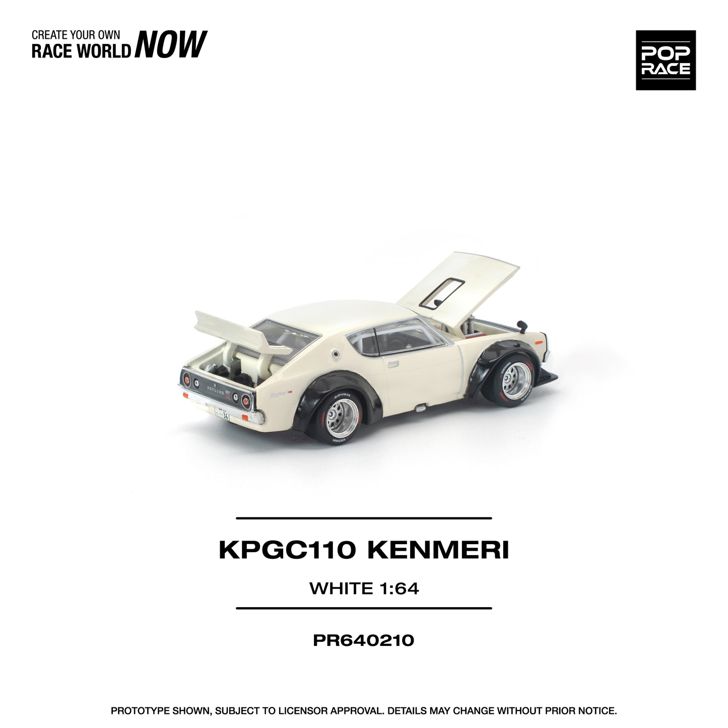 Pop Race - Pre-Order - KPGC110 Kenmeri, white - PR640210