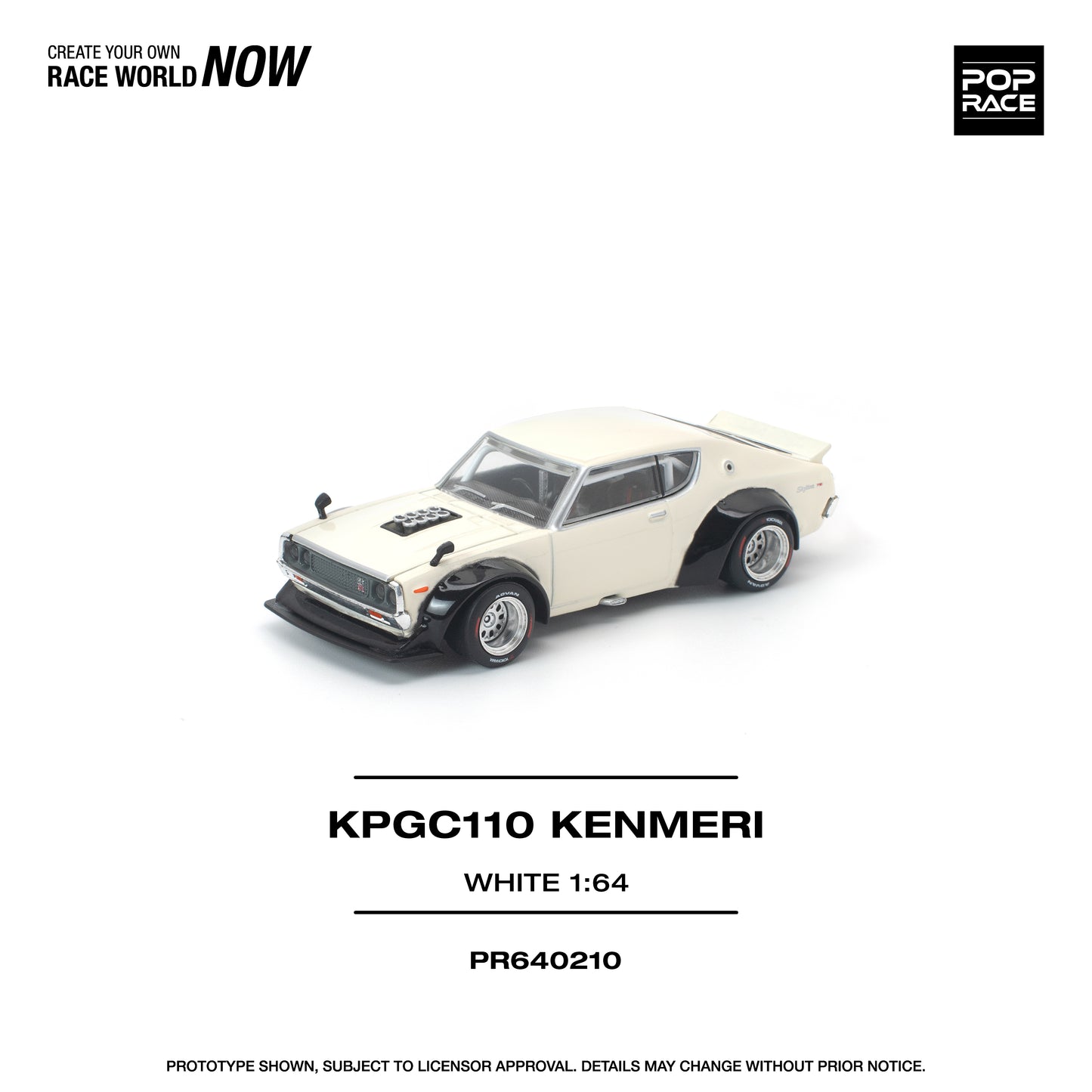 Pop Race - Pre-Order - KPGC110 Kenmeri, white - PR640210