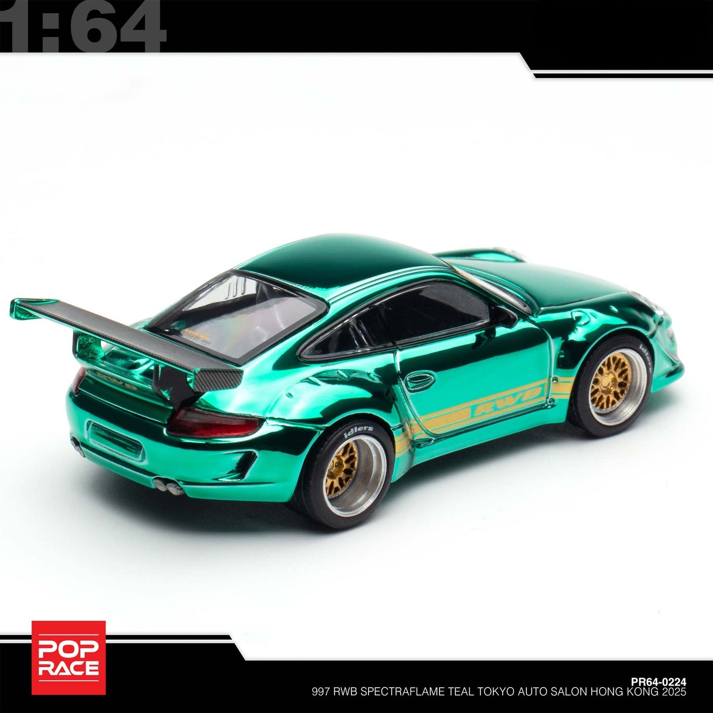 Pop Race - Pre-Order - 997 RWB, Spectraflame Teal - Tokyo Auto Salon Hong Kong 2025 - PR640224