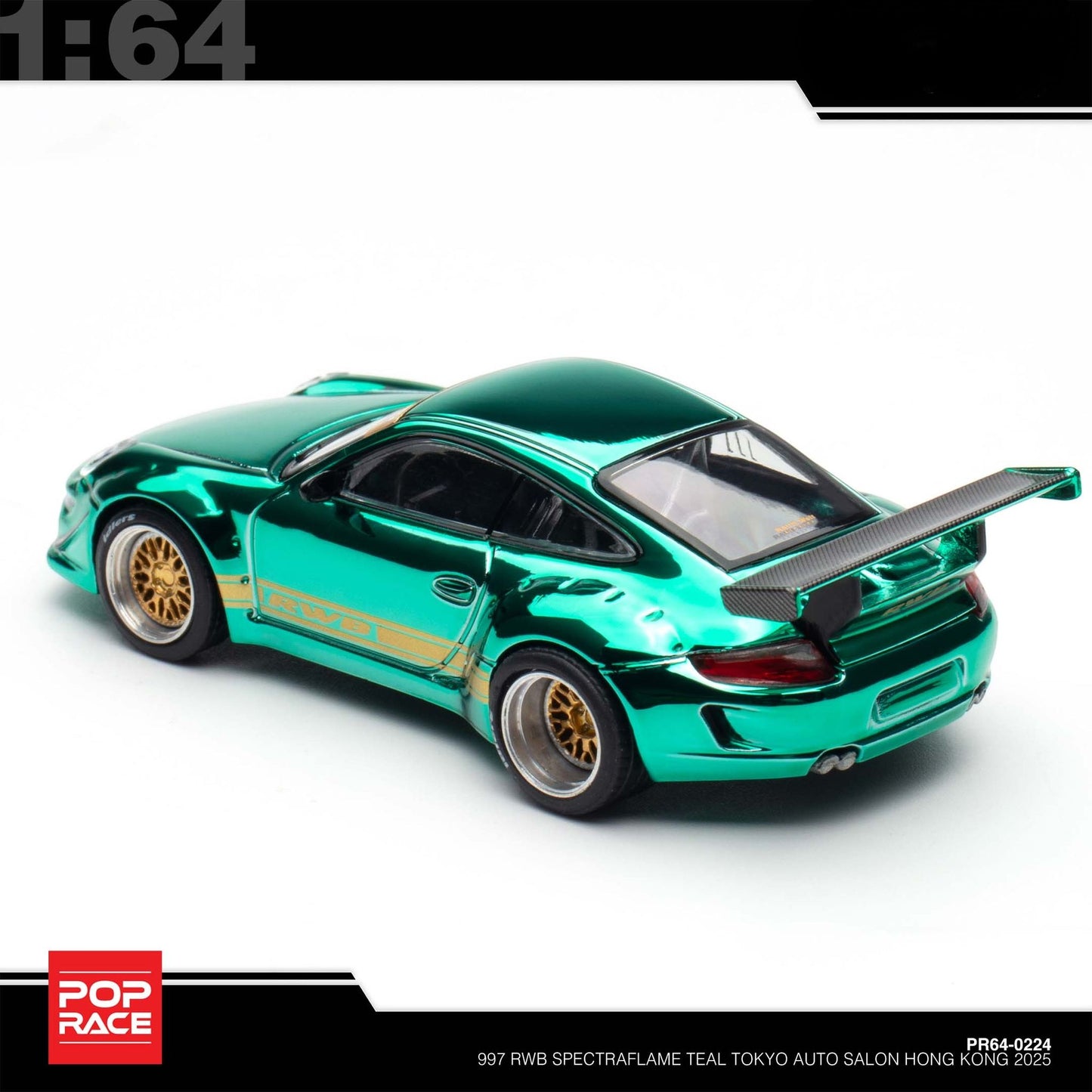 Pop Race - Pre-Order - 997 RWB, Spectraflame Teal - Tokyo Auto Salon Hong Kong 2025 - PR640224