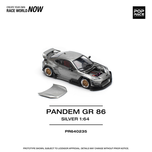 Pop Race - Pre-Order - Pandem GR86, silver - PR640235